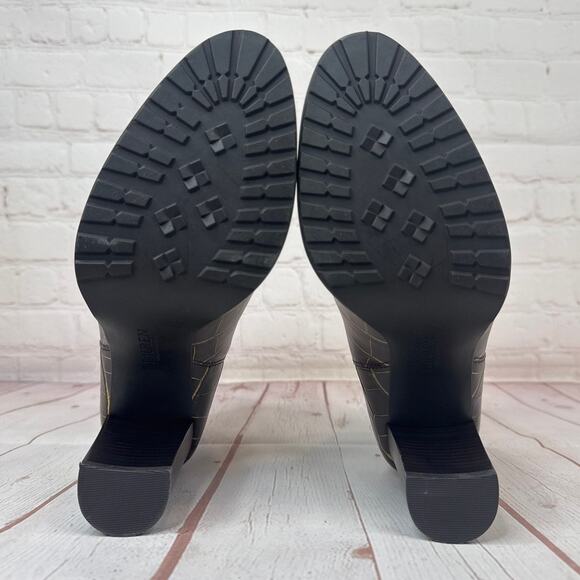 Lauren Ralph Lauren Mylah Leather Chelsea Brown Gold Boots Women’s Size 8 - Picture 9 of 11